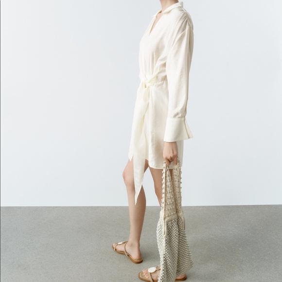 ZARA Tied Mini Dress - Picture 3 of 3